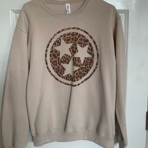 Small Tan Tri-Star crewneck